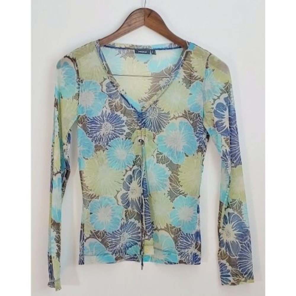 MEXX Floral print mesh long sleeves top